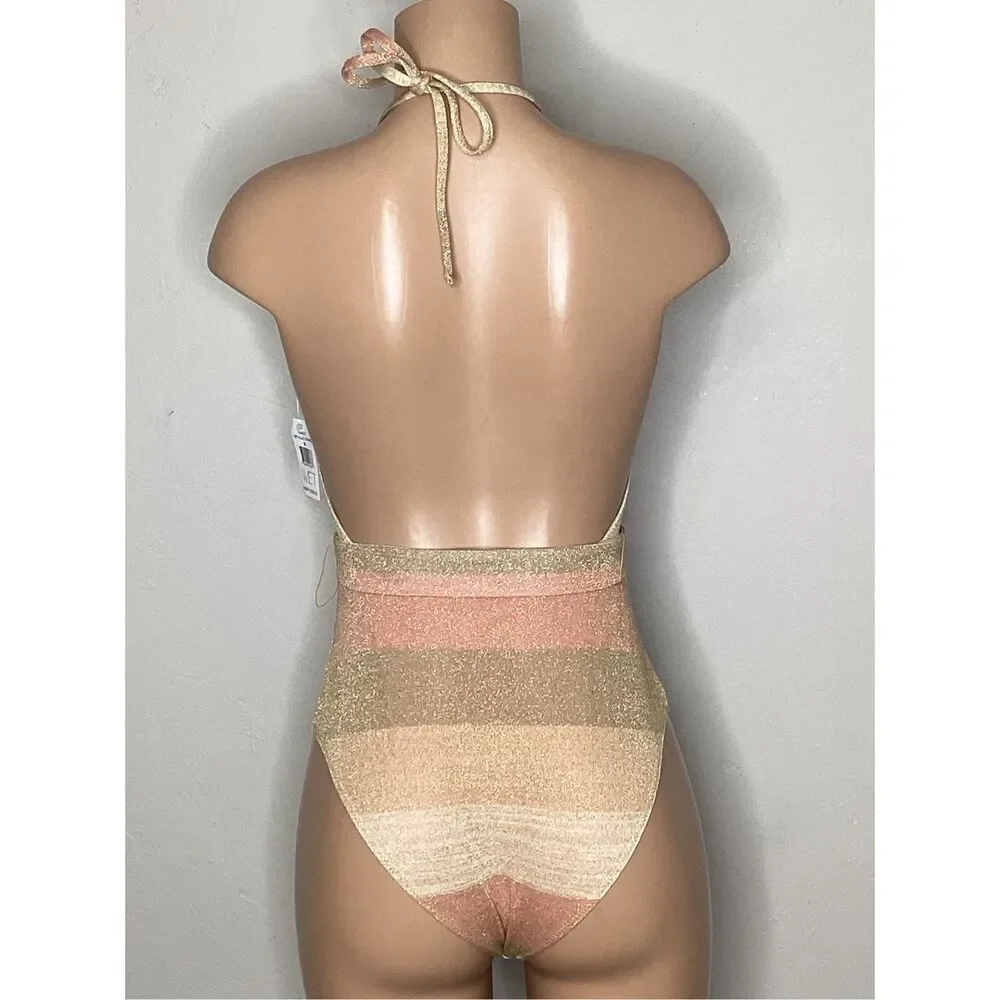 New. WET gold metallic swimsuit. Medium . Retails $208 - Picture 6 of 8